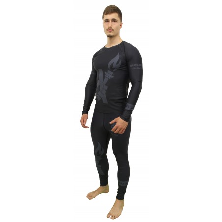 Rashguard Manches Longues Darkness Brave Art Noir et Gris - BA22LD