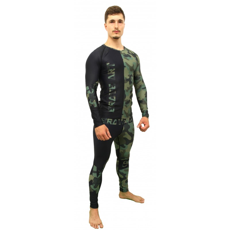 Rashguard Manches Longues Front Liner Brave Art Camo Vert et Noir - BA23LS Rashguard Manches Longues Front Liner Brave Art Camo Vert et Noir - BA23LS