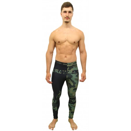 Spats Compression Front Liner Brave Art Camo Vert et Noir - BA23SF
