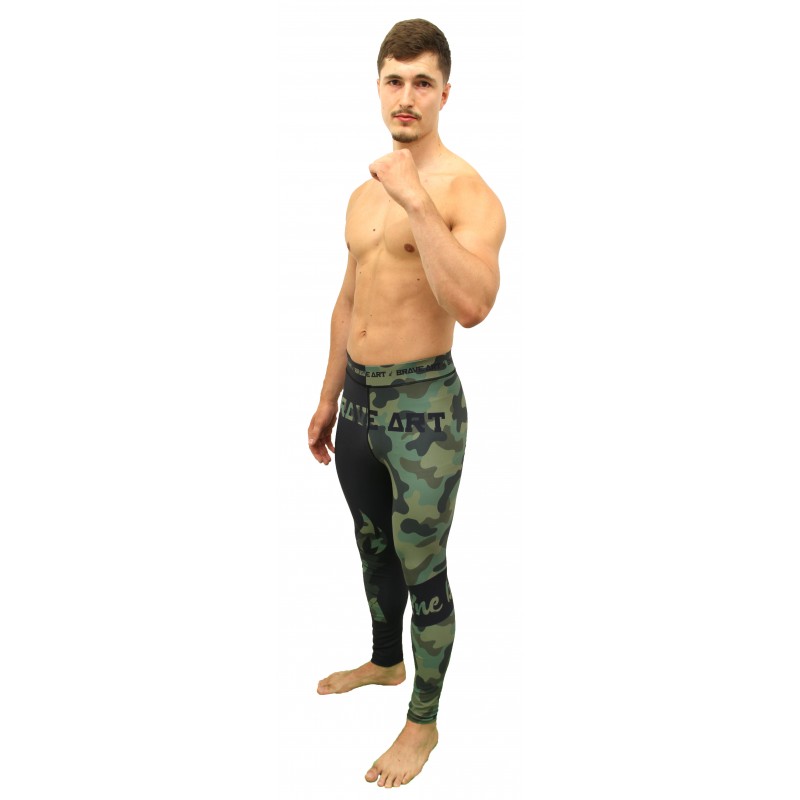Spats Compression Front Liner Brave Art Camo Vert et Noir - BA23SF Spats Compression Front Liner Brave Art Camo Vert et Noir - BA23SF