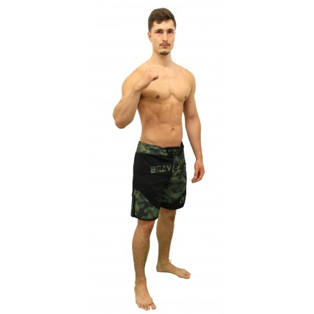 Short de MMA Front Liner Brave Art Camo Vert et Noir - BA23SP