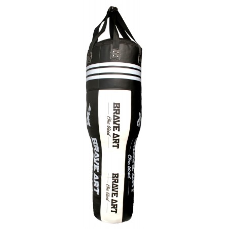 Sac de Frappe Uppercut en Cuir Noir et Blanc BRAVE ART - BABBLF