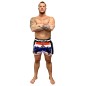 Brave Art Muay Thai Shorts – White, Blue & Red