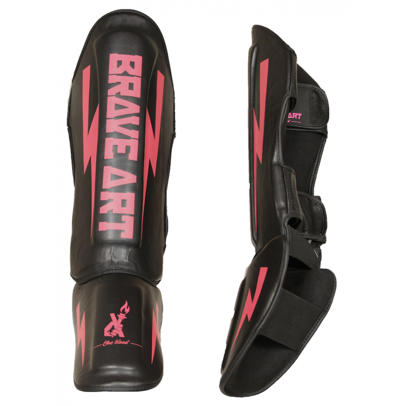 Brave Art Classic One Shin & Foot Guards – Black & Pink – PTPUBP Brave Art Classic One Shin & Foot Guards – Black & Pink – PTPUBP