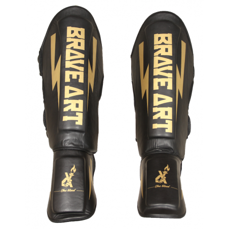 Brave Art Classic One Shin & Instep Guards – Black & Gold - PTPUBG