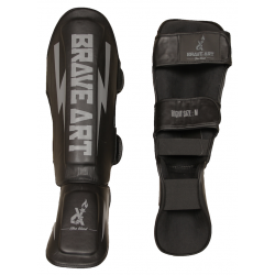Protège-tibias et pieds Brave Art Classic One – Noir & Gris – PTPUBY