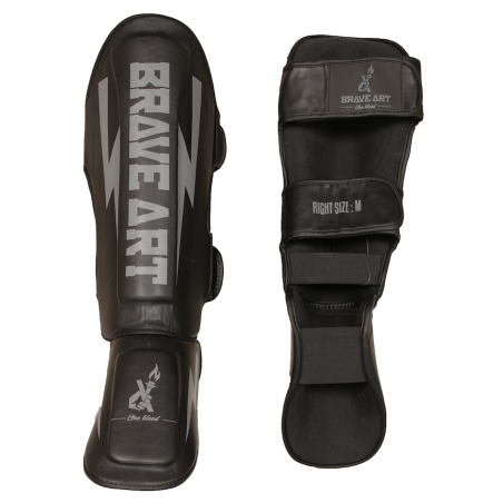 Protège-tibias et pieds Brave Art Classic One – Noir & Gris – PTPUBY