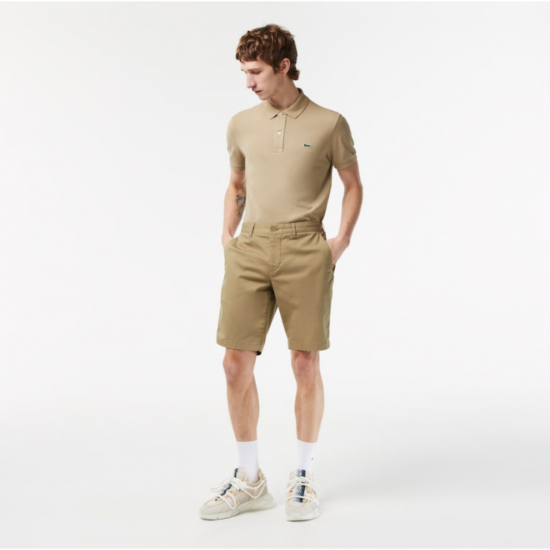 Bermuda slim fit uni en coton stretch Lacoste - FH2647-CB8 Bermuda slim fit uni en coton stretch Lacoste - FH2647-CB8