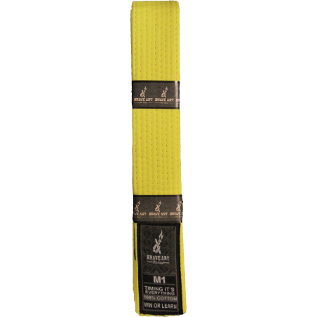 Ceinture BJJ enfant Brave Art jaune – coton résistant M00–M4