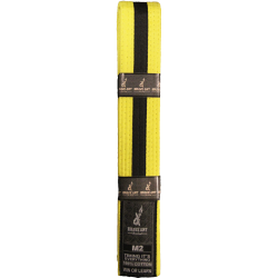 Ceinture BJJ enfant Brave Art jaune et noire – coton résistant M00–M4