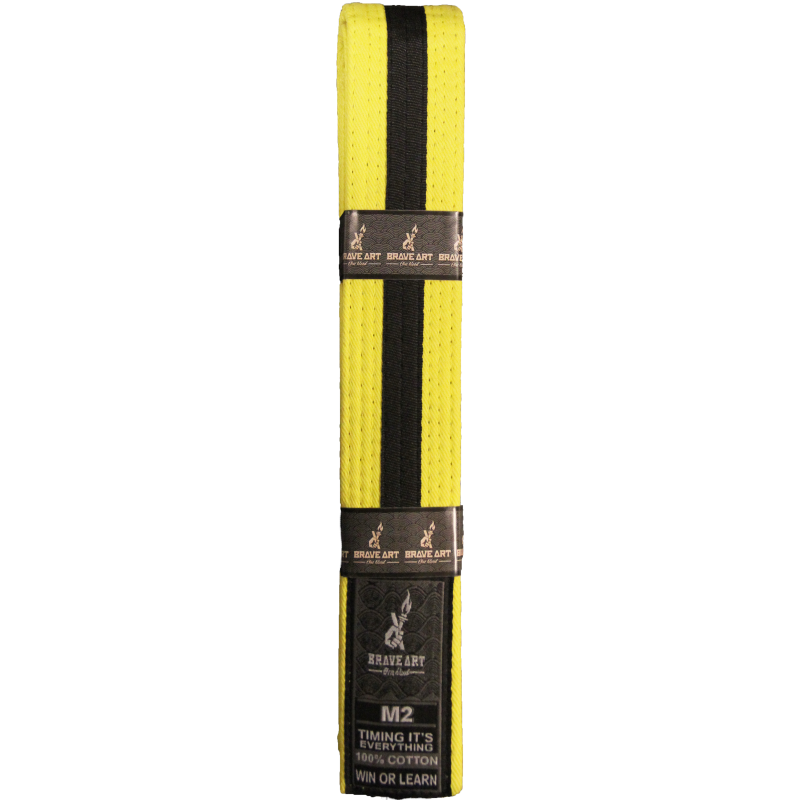 Ceinture Brave Art Enfants Jaune et Noire – BACBYB Ceinture Brave Art Enfants Jaune et Noire – BACBYB