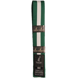 Ceinture BJJ enfant Brave Art verte et blanche – coton solide M00–M4