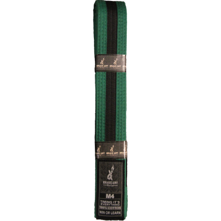 Ceinture JJB Enfant Brave Art Verte et Noire – Coton Résistant & Progression Confirmée