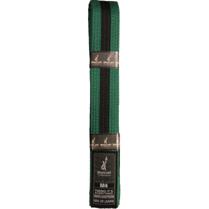 Ceinture JJB Enfant Brave Art Verte et Noire – Coton Résistant & Progression Confirmée