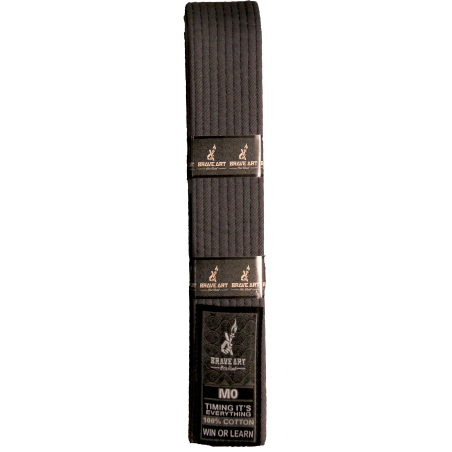 Ceinture JJB Enfant Brave Art Grise – 100 % Coton, Résistance & Progression