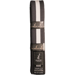 Ceinture BJJ enfant Brave Art grise et blanche – Coton, M00–M4
