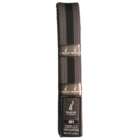 Ceinture JJB Enfant Brave Art Grise et Noire – Qualité & Progression Structurée