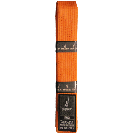 Ceinture BJJ enfant orange Brave Art – 100% coton résistant