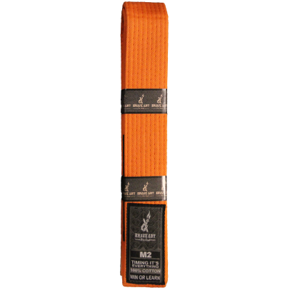 Ceinture BJJ enfant orange Brave Art – 100% coton résistant