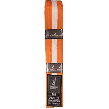 Ceinture JJB Enfant Brave Art Orange et Blanche – Résistante & Symbolique