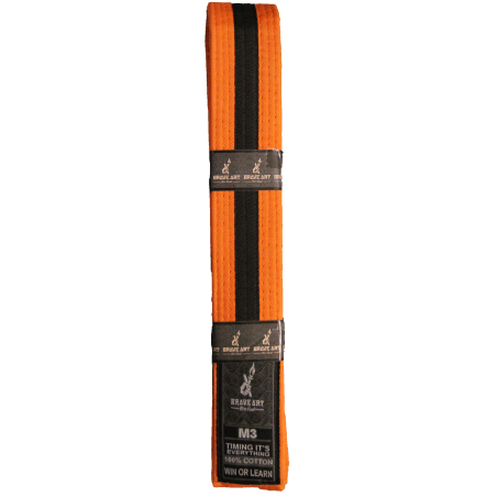 Ceinture JJB Enfant Brave Art Orange et Noire – Progression & Résistance Premium