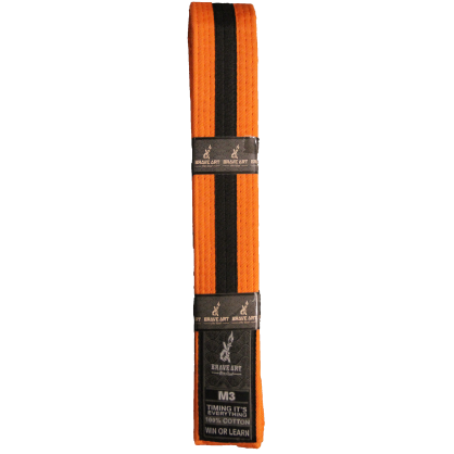 Ceinture JJB Enfant Brave Art Orange et Noire – Progression & Résistance Premium