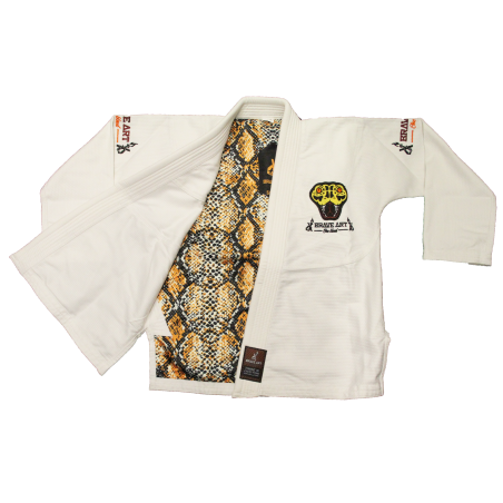 Kimono de Jiu-Jitsu Brésilien Enfant Brave Art Anaconda Blanc - BAKJJBKWH