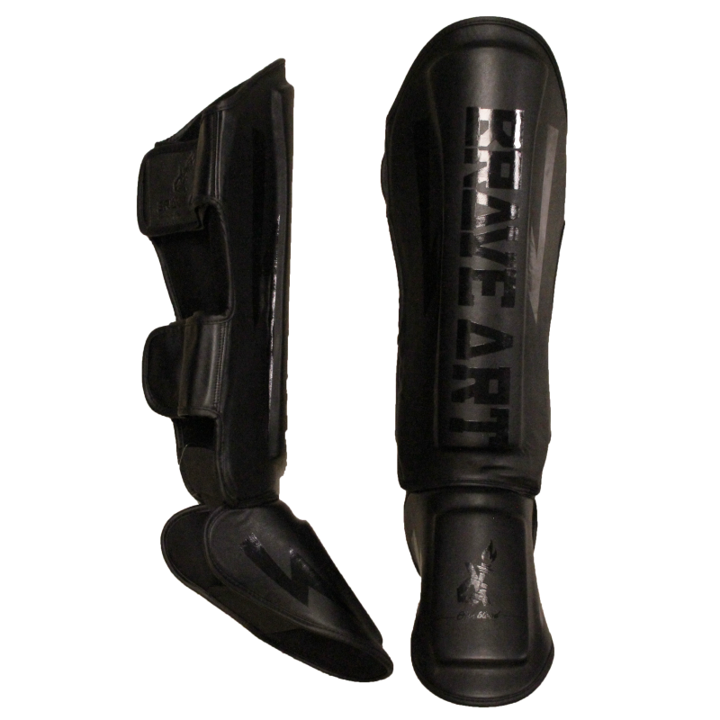 Brave Art Classic One Shin & Foot Guards – Black on Black – PTPUFB Brave Art Classic One Shin & Foot Guards – Black on Black – PTPUFB