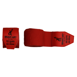 Bandes de Boxe Brave Art 4,5m rouges – Scratch silicone