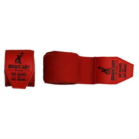 Bandes de Boxe Brave Art 4,5m rouges – Scratch silicone
