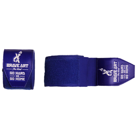 Bandes de Boxe Brave Art 4,5 m Bleues & Blanches – Scratch Silicone