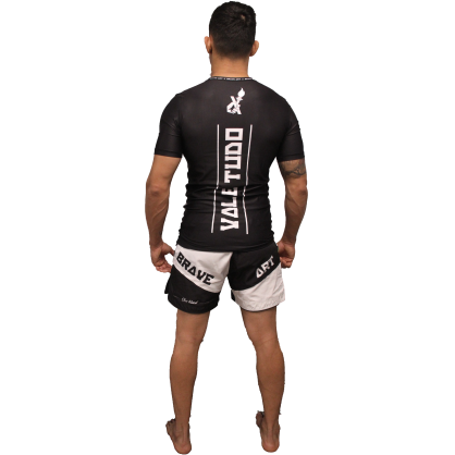 Brave Art Vale Tudo Rashguard Black Short Sleeve with Flags – BARSSVT23
