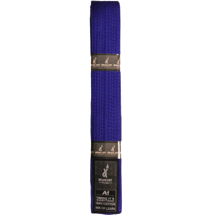Ceinture JJB Brave Art Bleue – Premium, 100 % Coton, Progression & Excellence