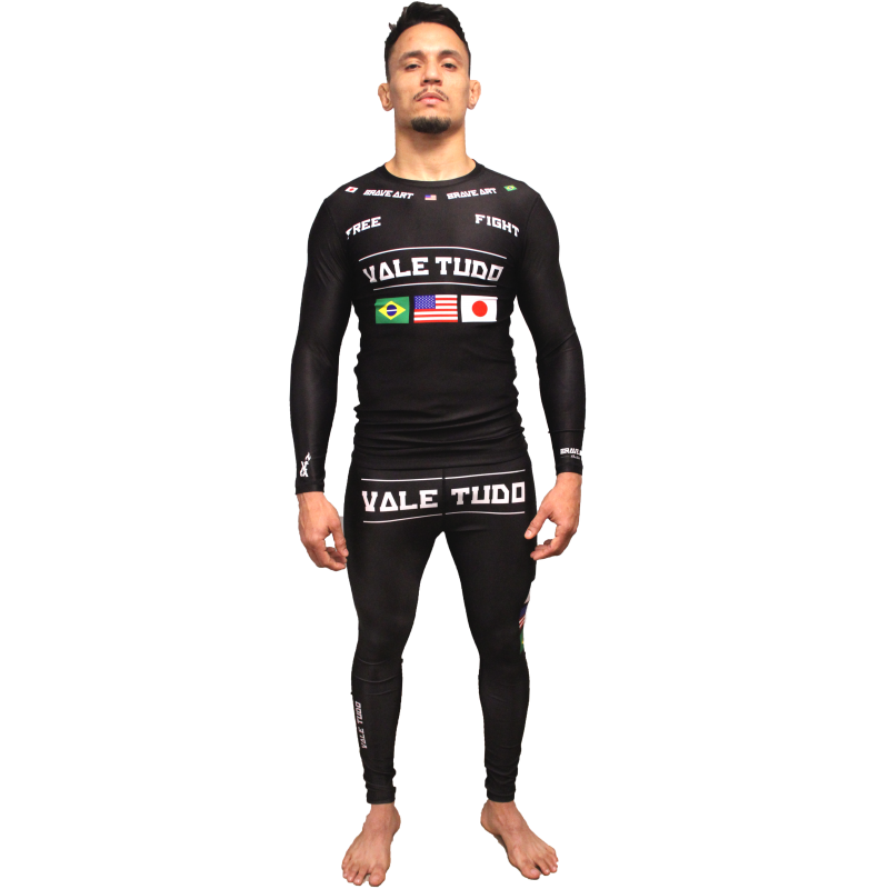 Rashguard Vale Tudo Brave Art Manches Longues Gris Foncé