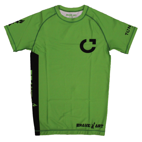 Rashguard Tone Up manches courtes vert – performance et résistance
