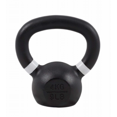 Kettlebell 4 kg en fonte – Revêtement poudre, compacte, idéale pour débutants et mobilité