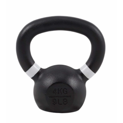 Kettlebell 4 kg en fonte – Revêtement poudre, compacte, idéale pour débutants et mobilité