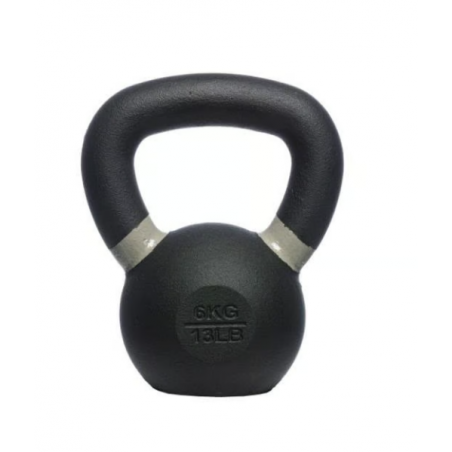 Kettlebell 6 kg en fonte – Revêtement poudre antirouille, design ergonomique et durable