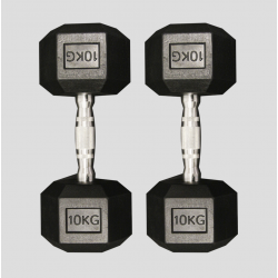 Hex Dumbbell 10 kg – Haltère hexagonal stable, poignée ergonomique, revêtement protecteur