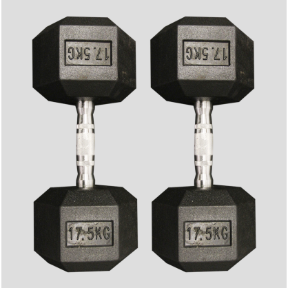 Hex Dumbbell 17,5 kg – Haltère hexagonal anti-roulement, poignée ergonomique, revêtement protecteur
