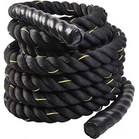 Battle Rope 9m – Corde d'entraînement en nylon, poignées antidérapantes, usage intérieur/extérieur
