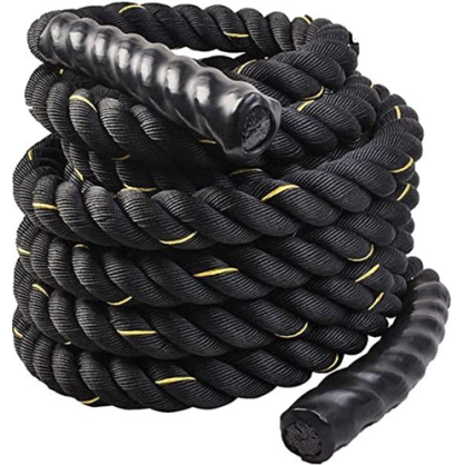 Battle Rope 9m – Corde d'entraînement en nylon, poignées antidérapantes, usage intérieur/extérieur
