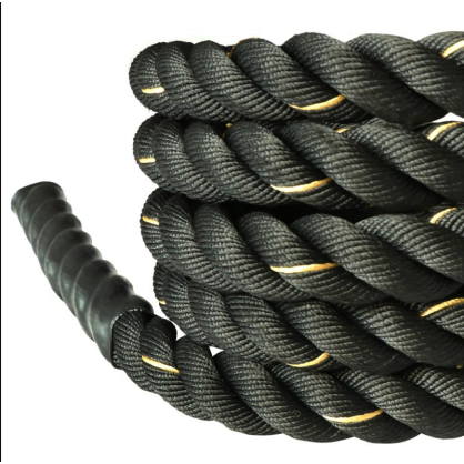 Battle Rope 9m – Corde d'entraînement en nylon, poignées antidérapantes, usage intérieur/extérieur