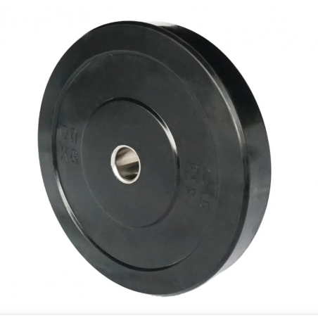 Bumper Plate 20kg en Caoutchouc Noir – Résistante, silencieuse, idéale pour haltérophilie
