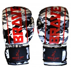 Guantoni Brave Art BGCOCB – Camouflage Grigio Nero Bianco con Logo Rosso