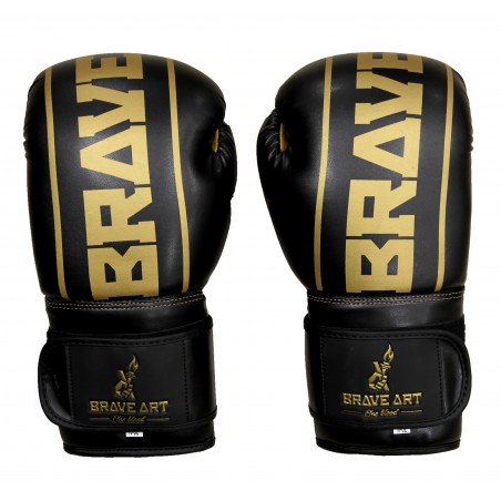 Gants de Boxe Classic One PU Brave Art Noir et Doré - BAGBPUBG