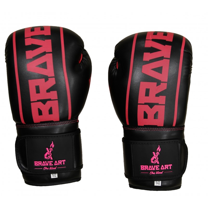 Gants de Boxe Classic One PU Brave Art Noir Rose - BAPUBP Gants de Boxe Classic One PU Brave Art Noir Rose - BAPUBP