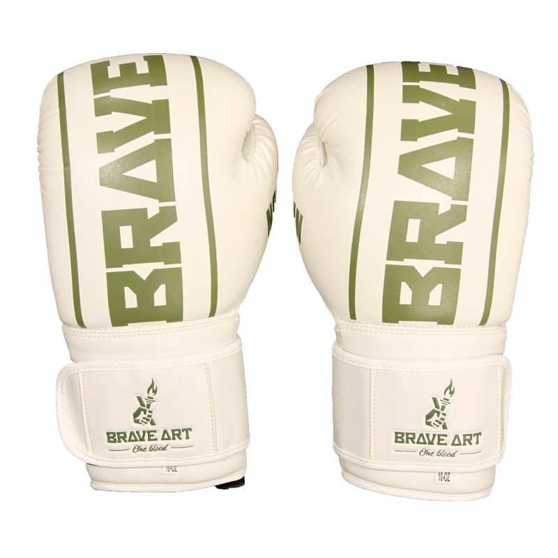 Gants de Boxe PU Brave Art Classic One Blanc Vert - BAPUWG Gants de Boxe PU Brave Art Classic One Blanc Vert - BAPUWG