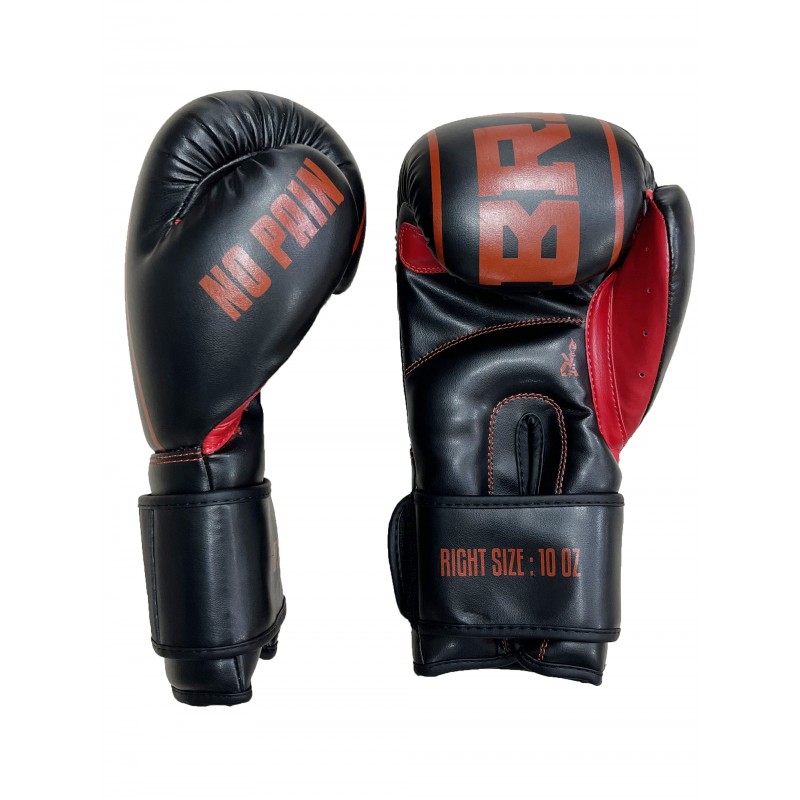 Gants de Boxe Classic One Brave Art Noir et Rouge - BAGBBRF