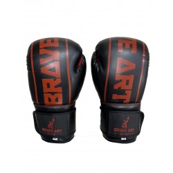 Gants de Boxe Classic One Brave Art Noir et Rouge - BAGBBRF